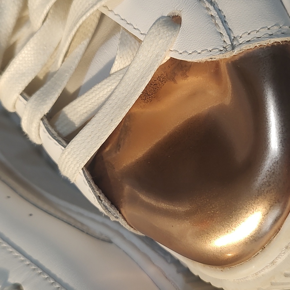 Puma women's white and Rose Gold platform sneaker - Picture 3 of 7
